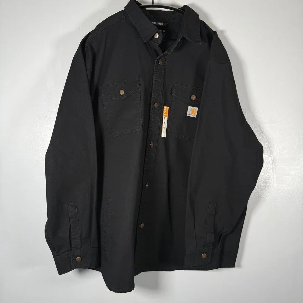 Carhartt Montana Rugged Flex Loose Fit Duck Shirt Jac Black 2XL TW6384-M NWT